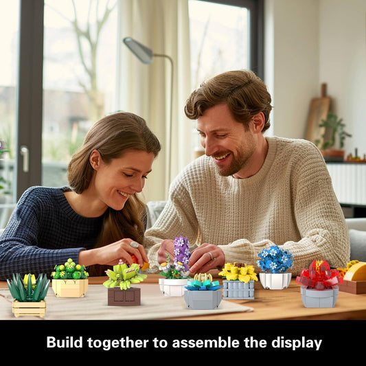 GEVINST succulents building set 12 plants perfect for vibrant shelf displays
