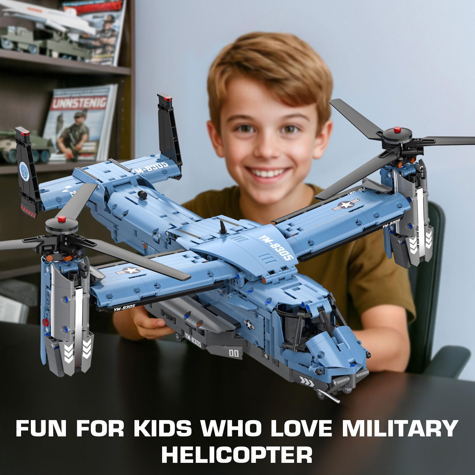 GEVINST V-22 Osprey rotor tilt feature for dynamic posing.