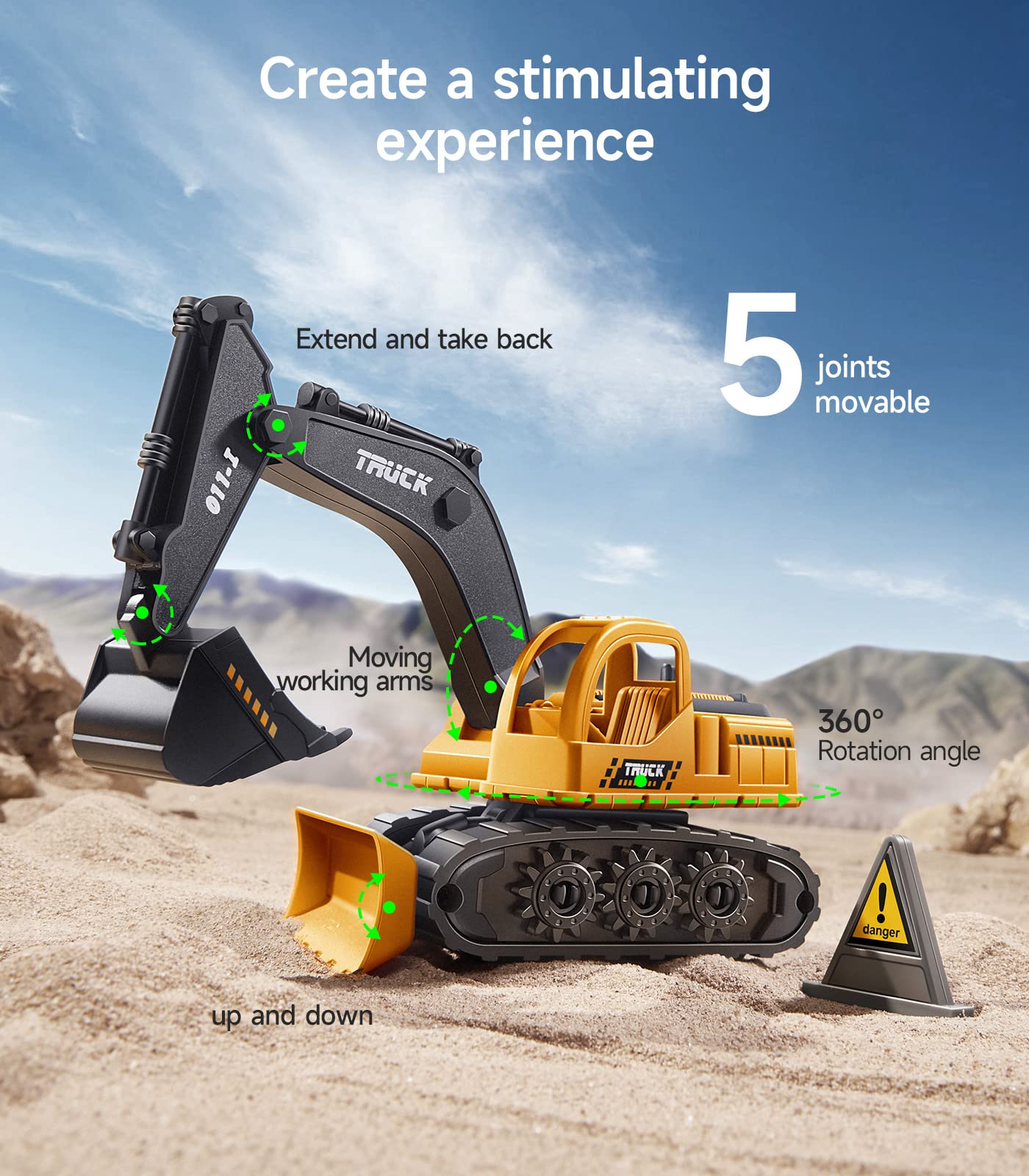 Geyiie cement mixer toy with rotating drum for pretend construction