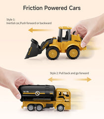 Geyiie dump truck toy with friction power for quick sand scoops