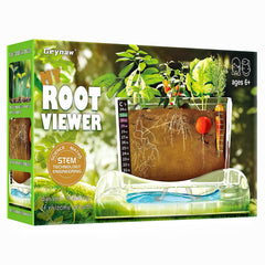 Geynaw Root Viewer Kit for Kids window view reveals root growth for science exploration.