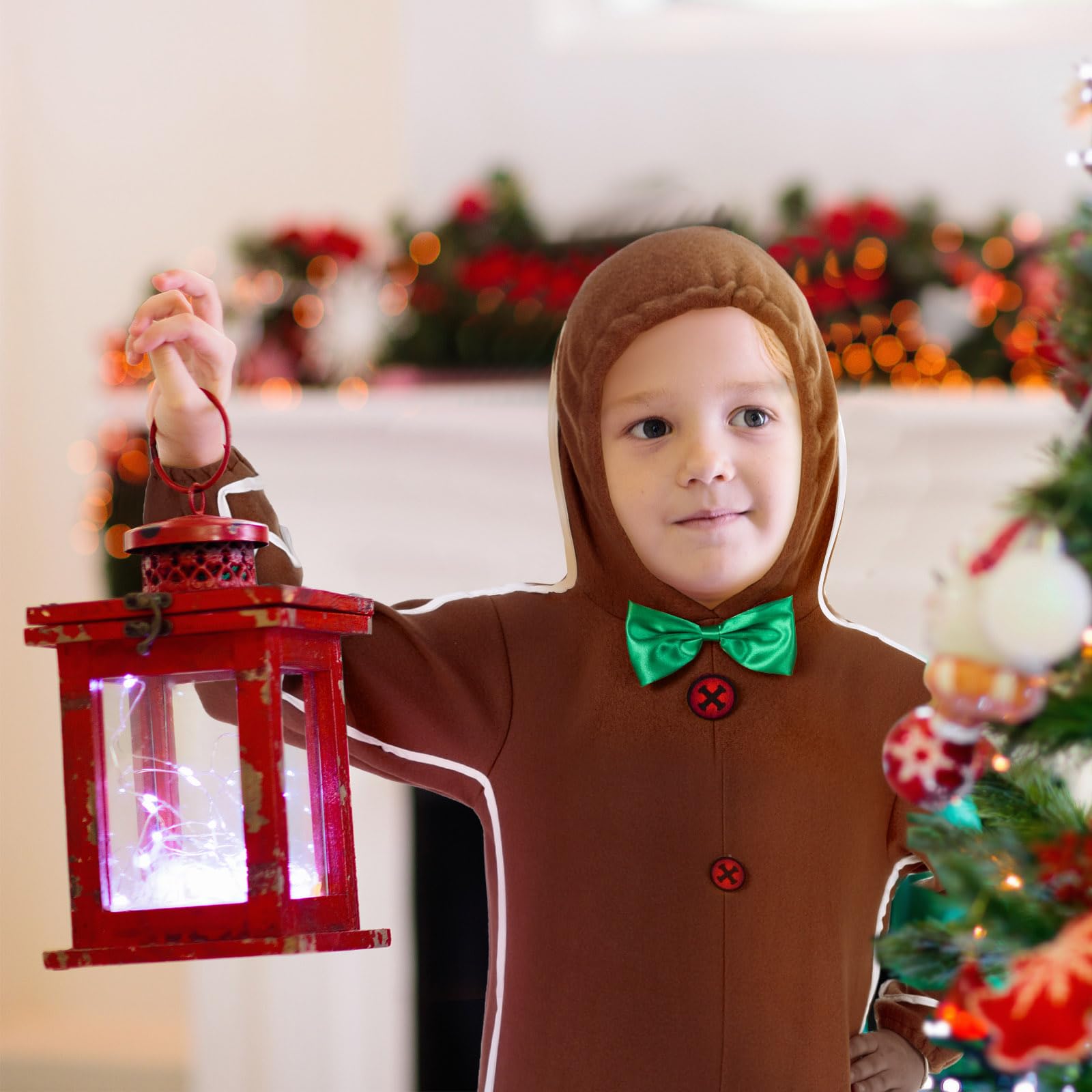 Geyoga gingerbread costume brown close-up fabric, cotton feel and durable construction