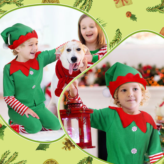 Geyoga Kids Elf Costume green shoes provide cozy comfort during party activities