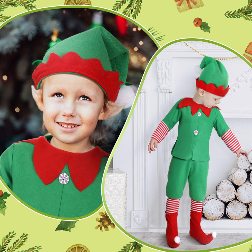 Geyoga Kids Elf Costume holiday photo ready for adorable memories