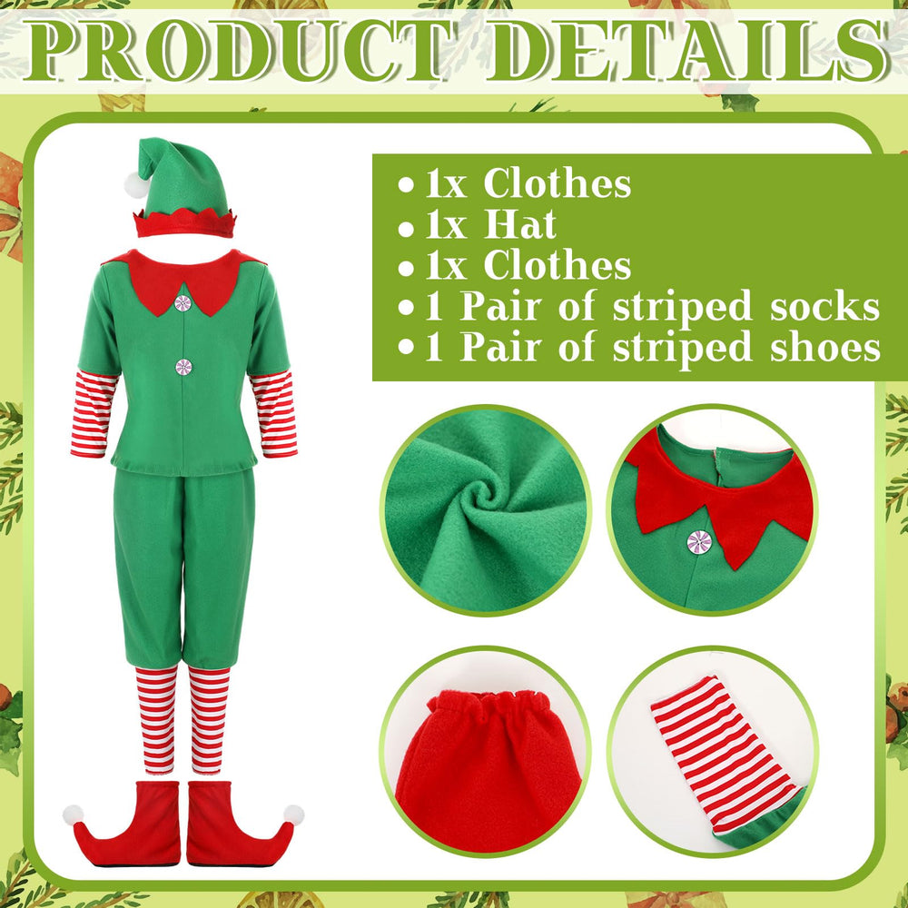 Geyoga Kids Elf Costume red outfit suits festive celebrations