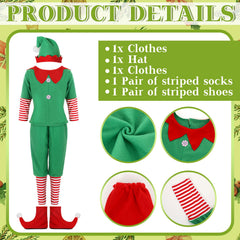 Geyoga Kids Elf Costume red outfit suits festive celebrations