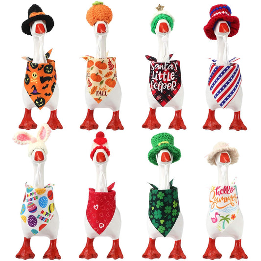 Geyoga mini goose hat outfits for 7-inch desk goose add seasonal charm
