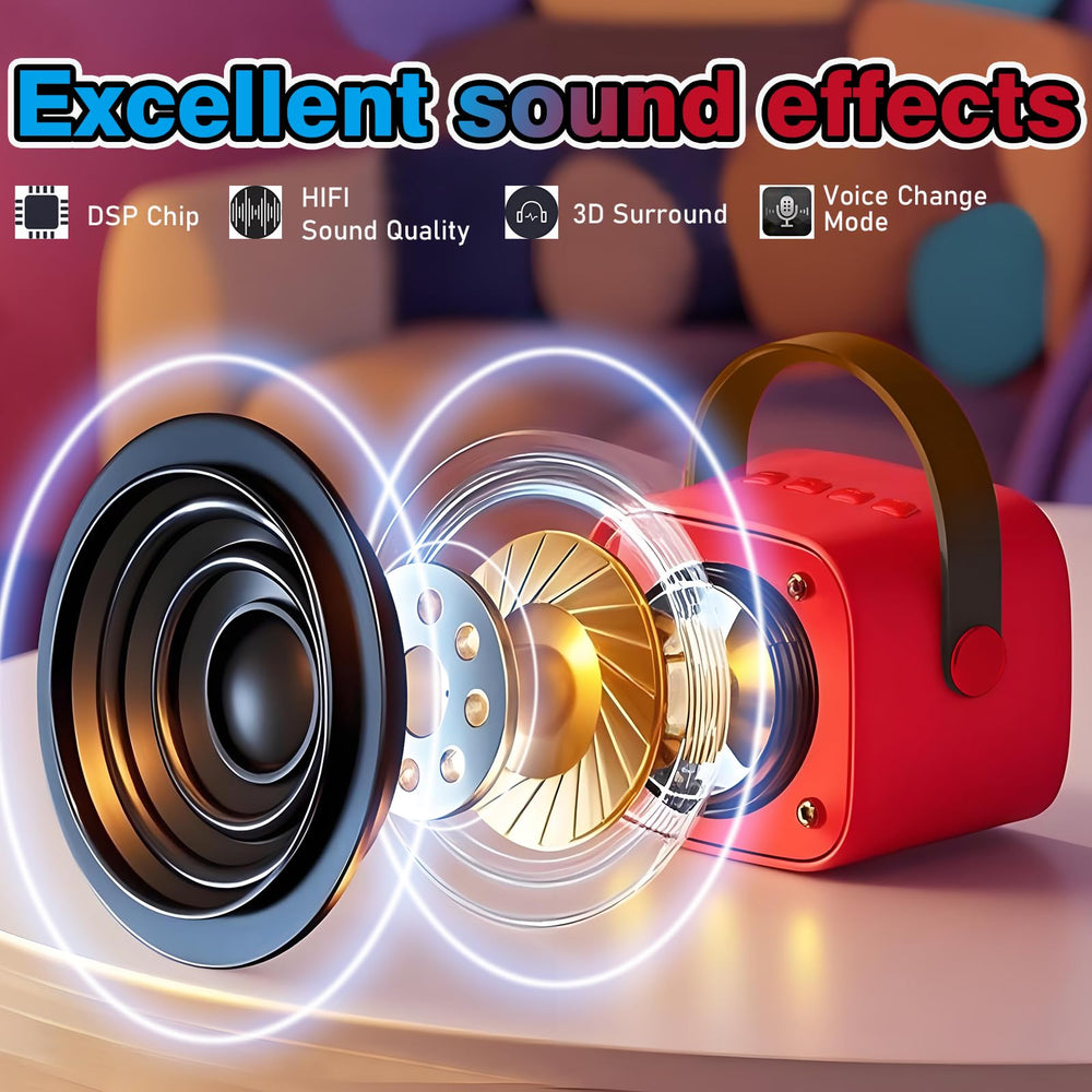 Gffoihsx mini karaoke with Bluetooth 5.4 for quick pairing.