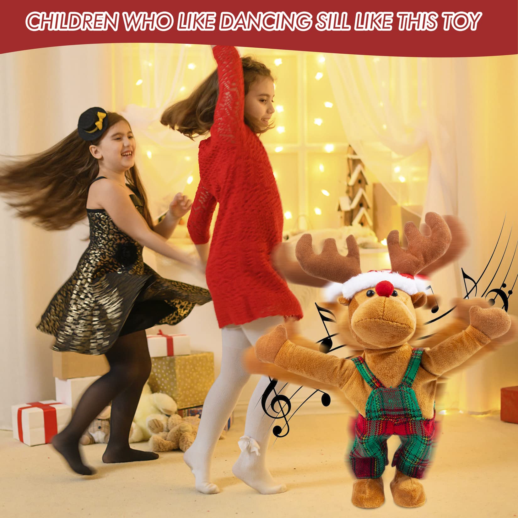 Gfilay battery box at back powers the dancing reindeer.
