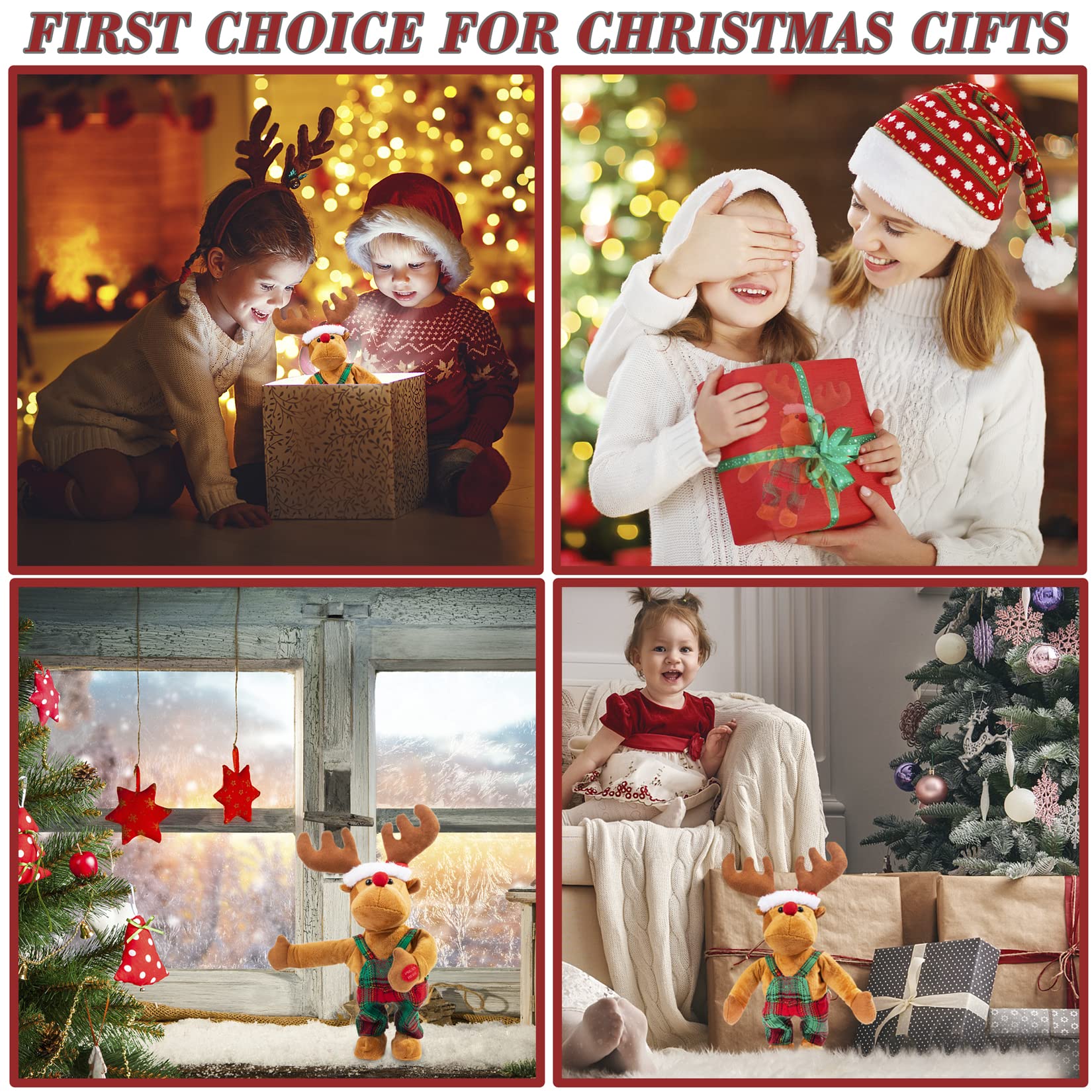 Gfilay Christmas decor Rudolph brings cheerful, family-friendly ambiance.