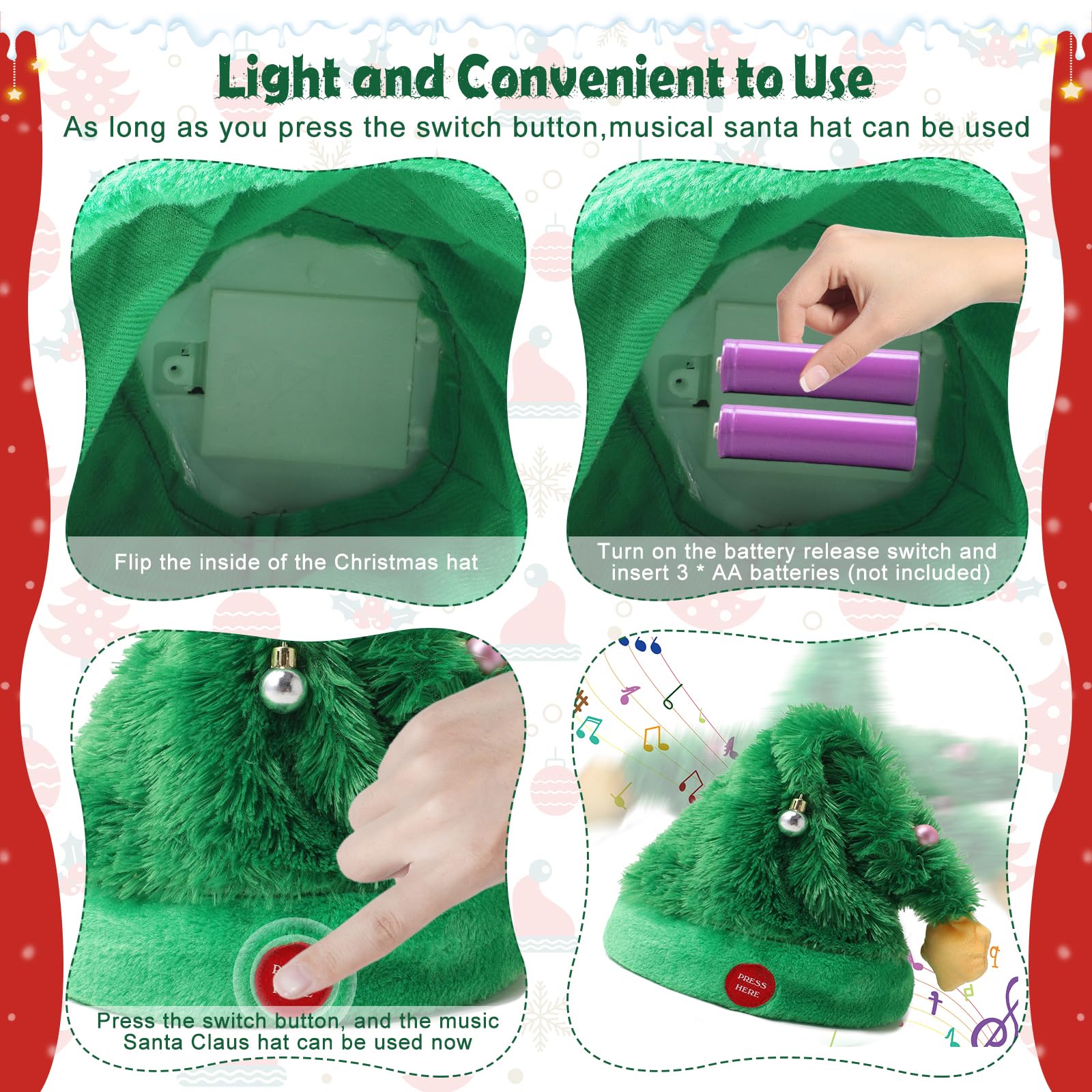 Gfilay Christmas party hat in use at stage or storefront displays
