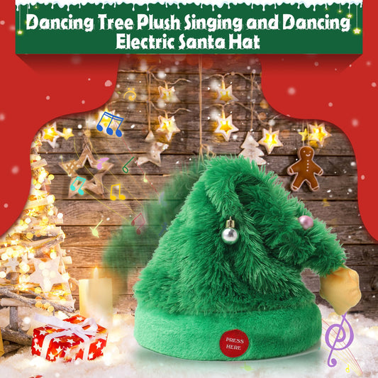Gfilay dancing Christmas tree hat, side view, lightweight comfort for long wear