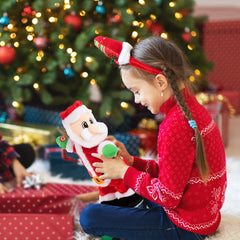Gfilay festive decor Santa makes a charming holiday centerpiece.