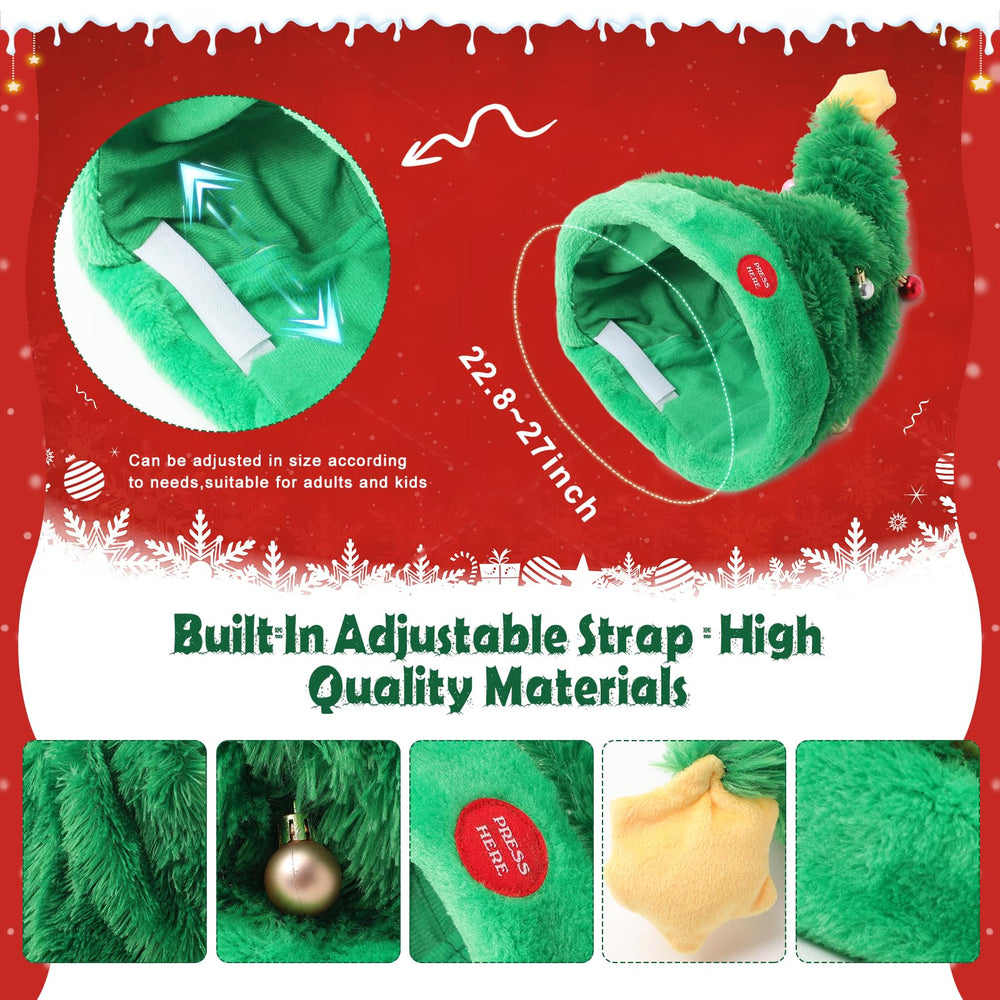 Gfilay lightweight plush Santa hat worn, easy to carry for festive moments