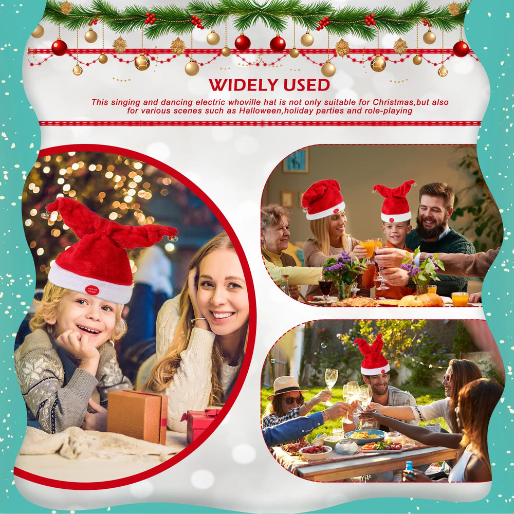 Gfilay promotions and store display holiday hat adds festive mood.