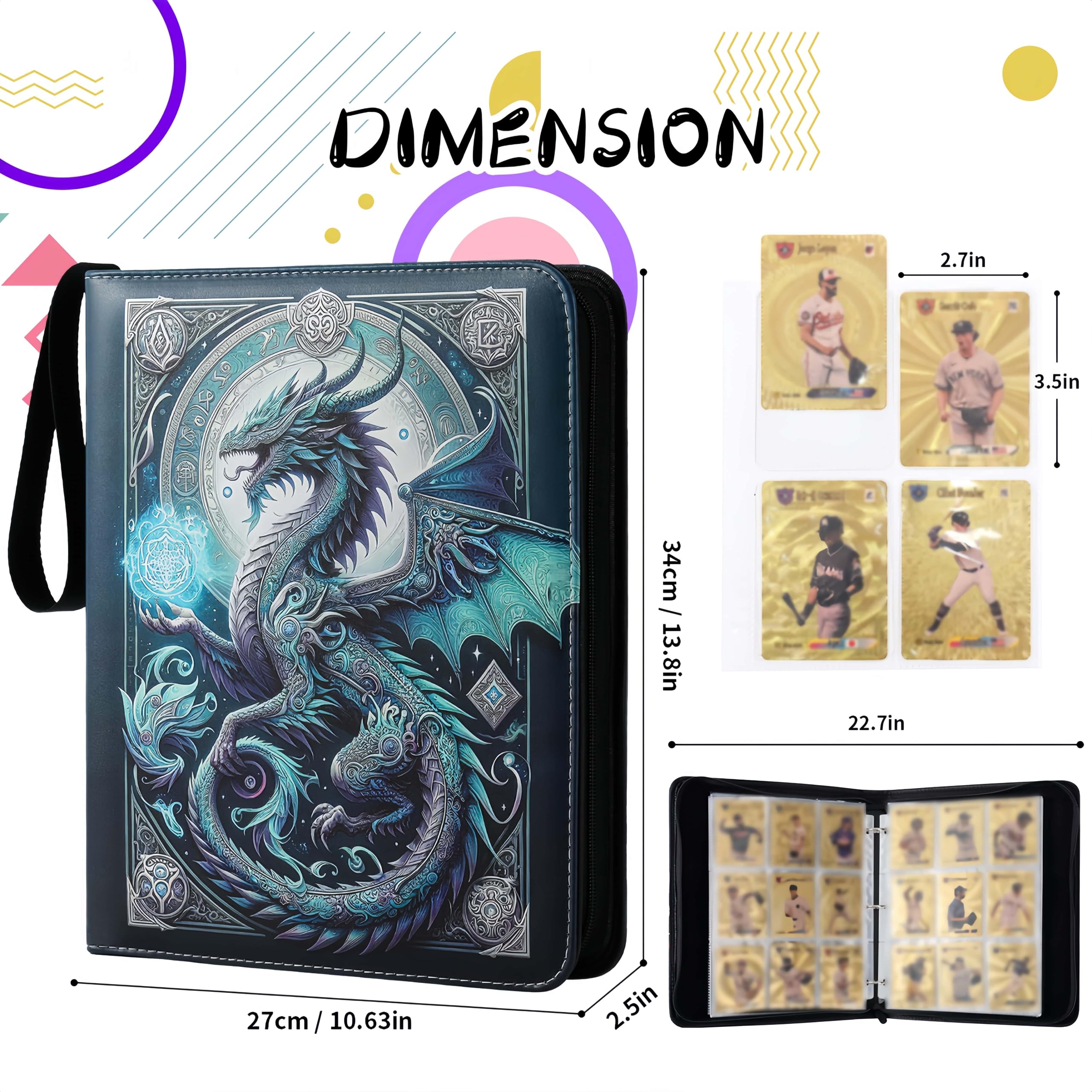 GGGLOVE binder pages with 50 removable sleeves for up to 900 cards.