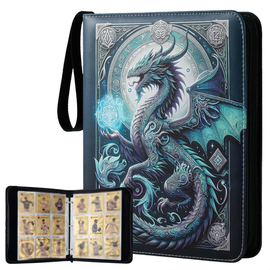 GGGLOVE 9-pocket binder cover showing durable waterproof PU leather protection.