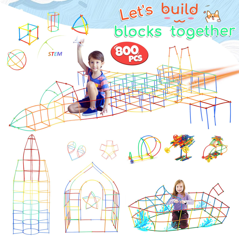 Ggiibro straw-constructor-800pcs components promote collaborative STEM building