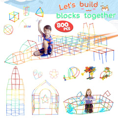 Ggiibro straw-constructor-800pcs components promote collaborative STEM building