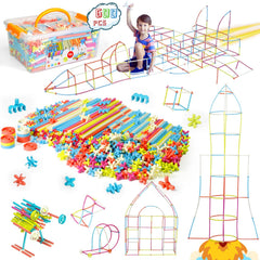 Ggiibro straw constructor with macaron connectors sparks creative STEM play sessions.