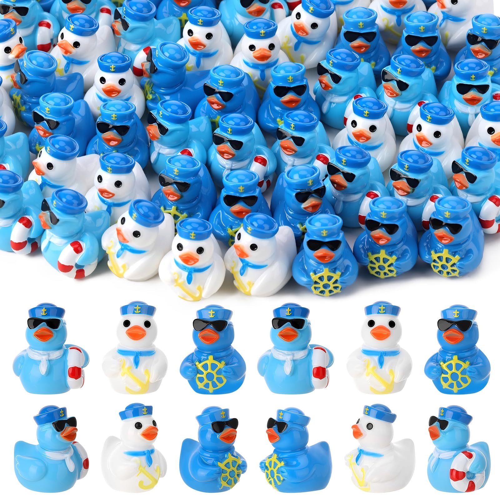 GGSTDDUP sailor duck at the helm for nautical table décor and display.