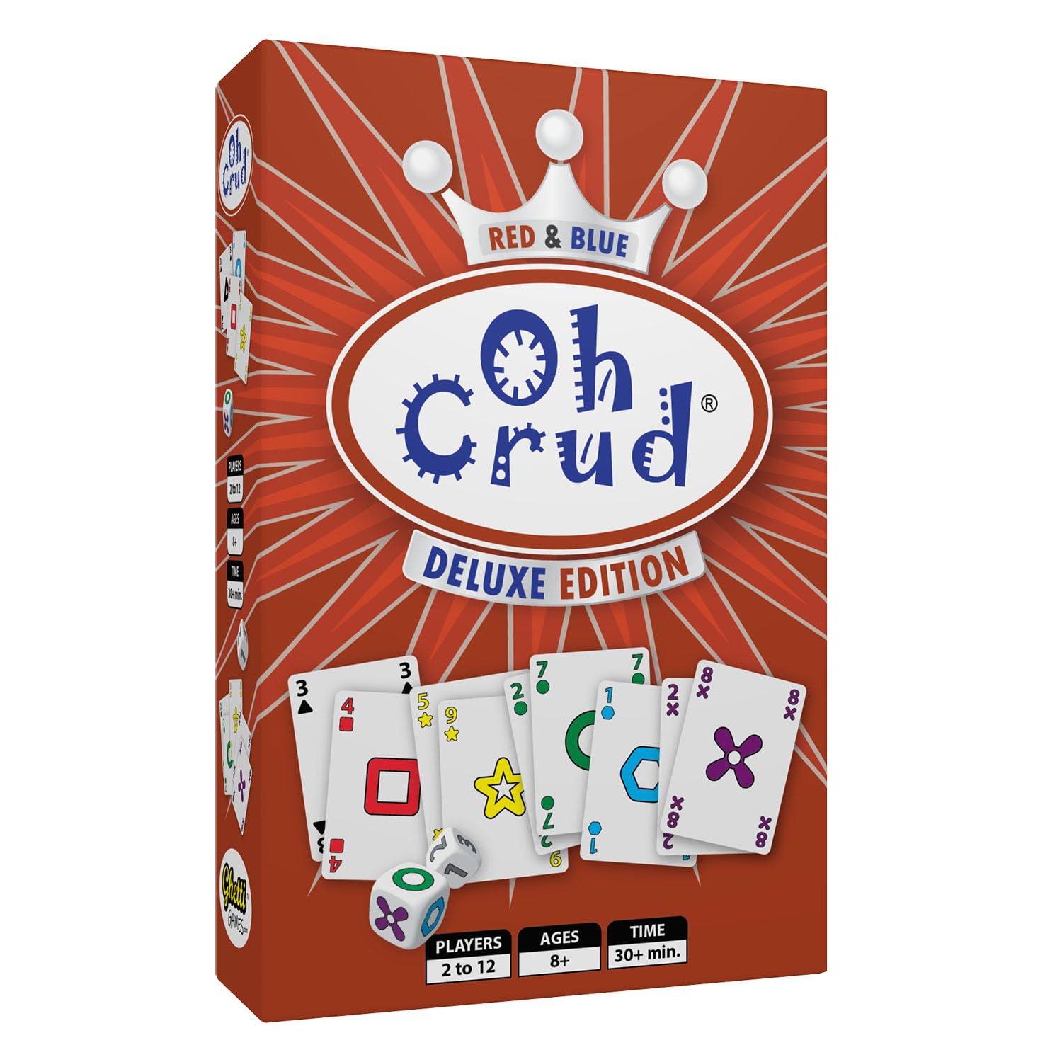 GhettiGames Oh Crud Deluxe red and blue deck ready for flexible group play.