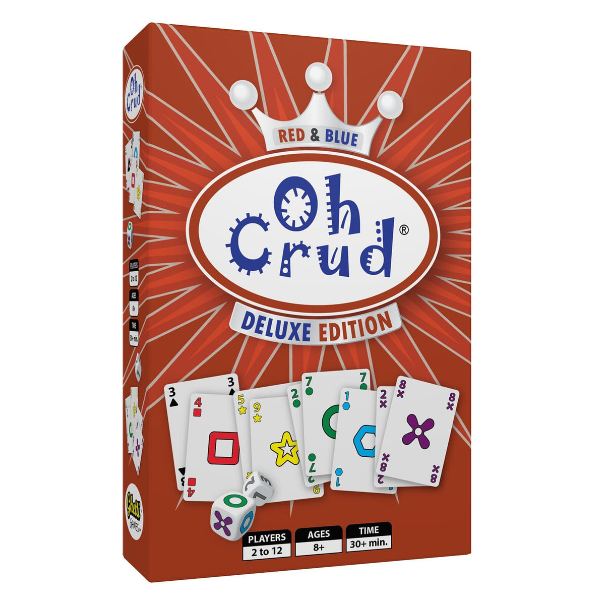 GhettiGames Oh Crud Deluxe red and blue deck ready for flexible group play.