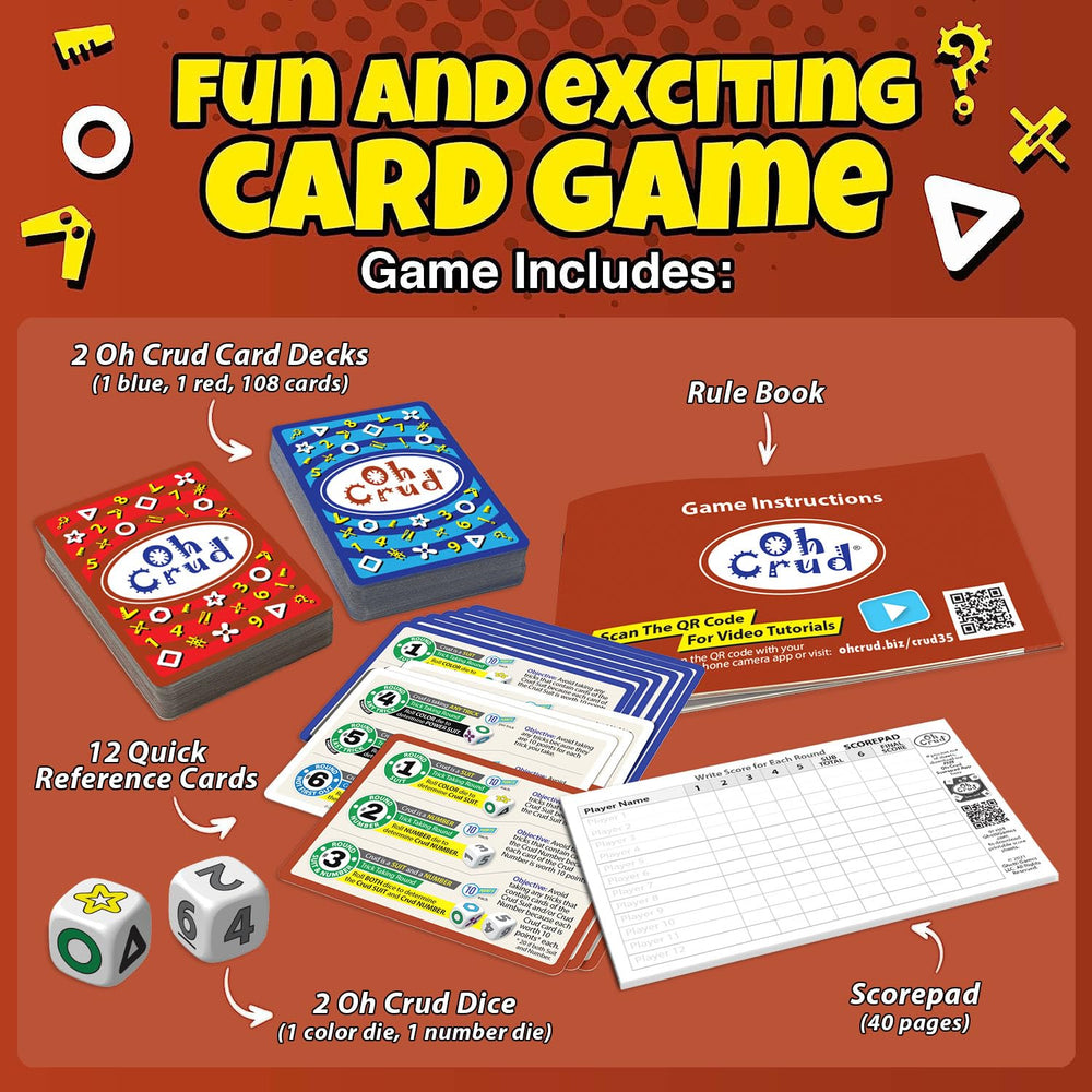 GhettiGames Oh Crud Deluxe quick reference cards speed up learning.