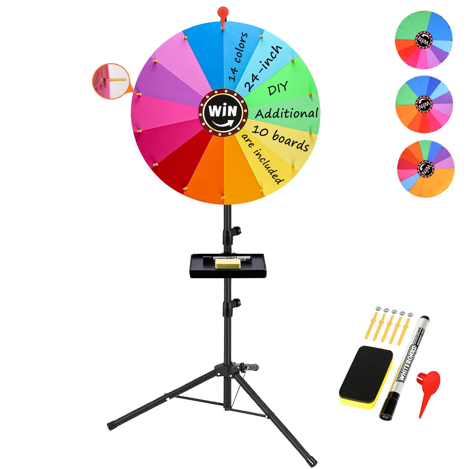 GHOSOONE 24-inch spinning wheel with stand for dynamic party games