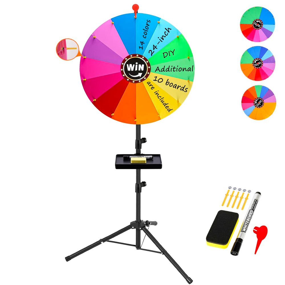 GHOSOONE 24-inch spinning wheel with stand for dynamic party games