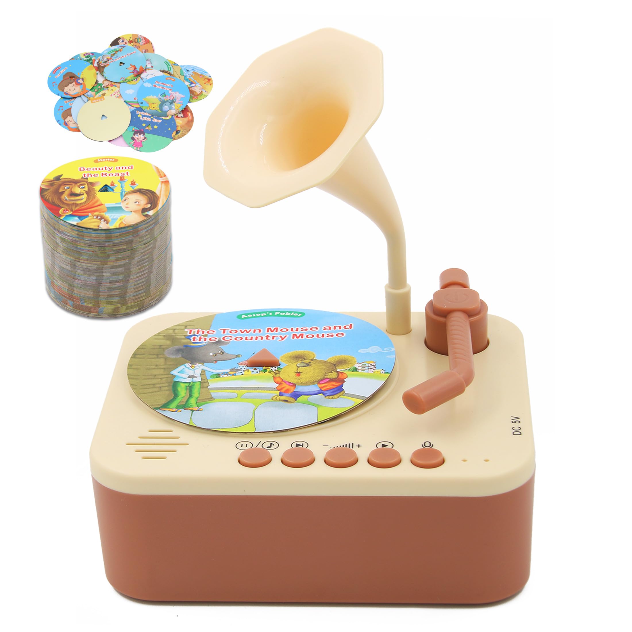 Ghousetec Kids Phonograph with story cards sparks imagination and language learning.