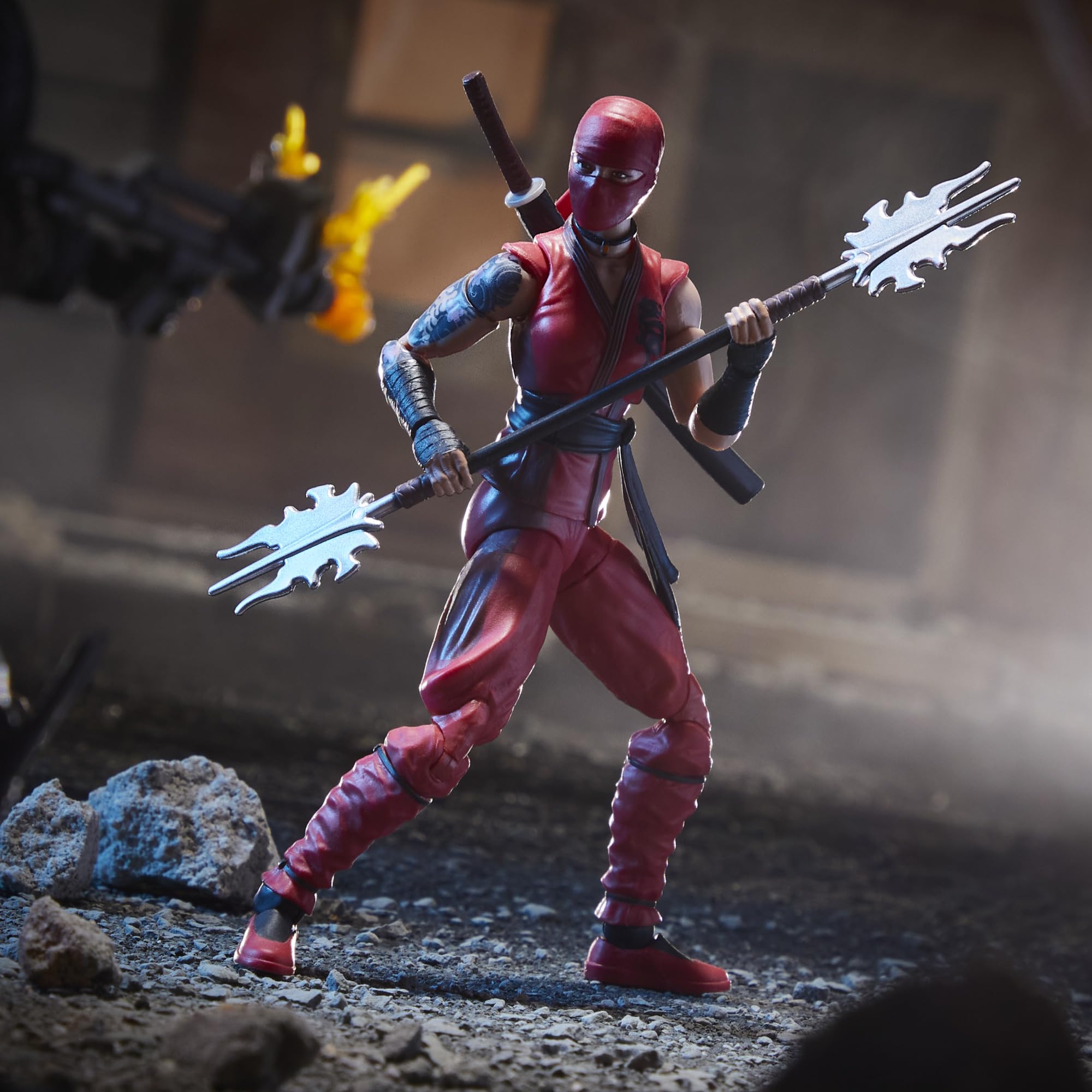 G.I. Joe Classified Kim Jinx Arashikage katana with scabbard for ready display.