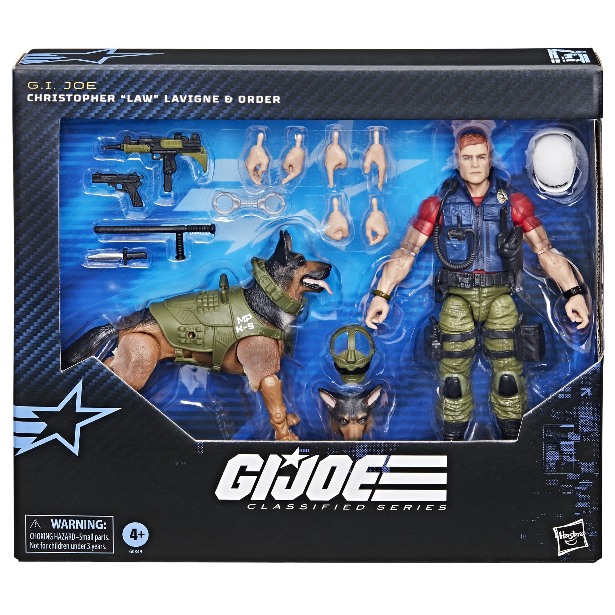 G.I. Joe Law & Order with German Shepherd K-9 harness for realistic action