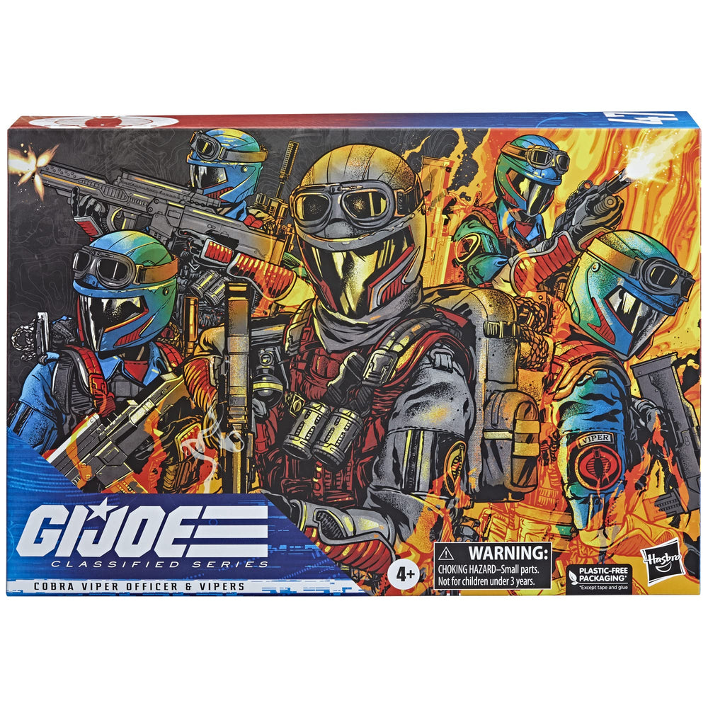G.I. Joe Cobra Viper foot soldier figure with detailed armor and weapons.