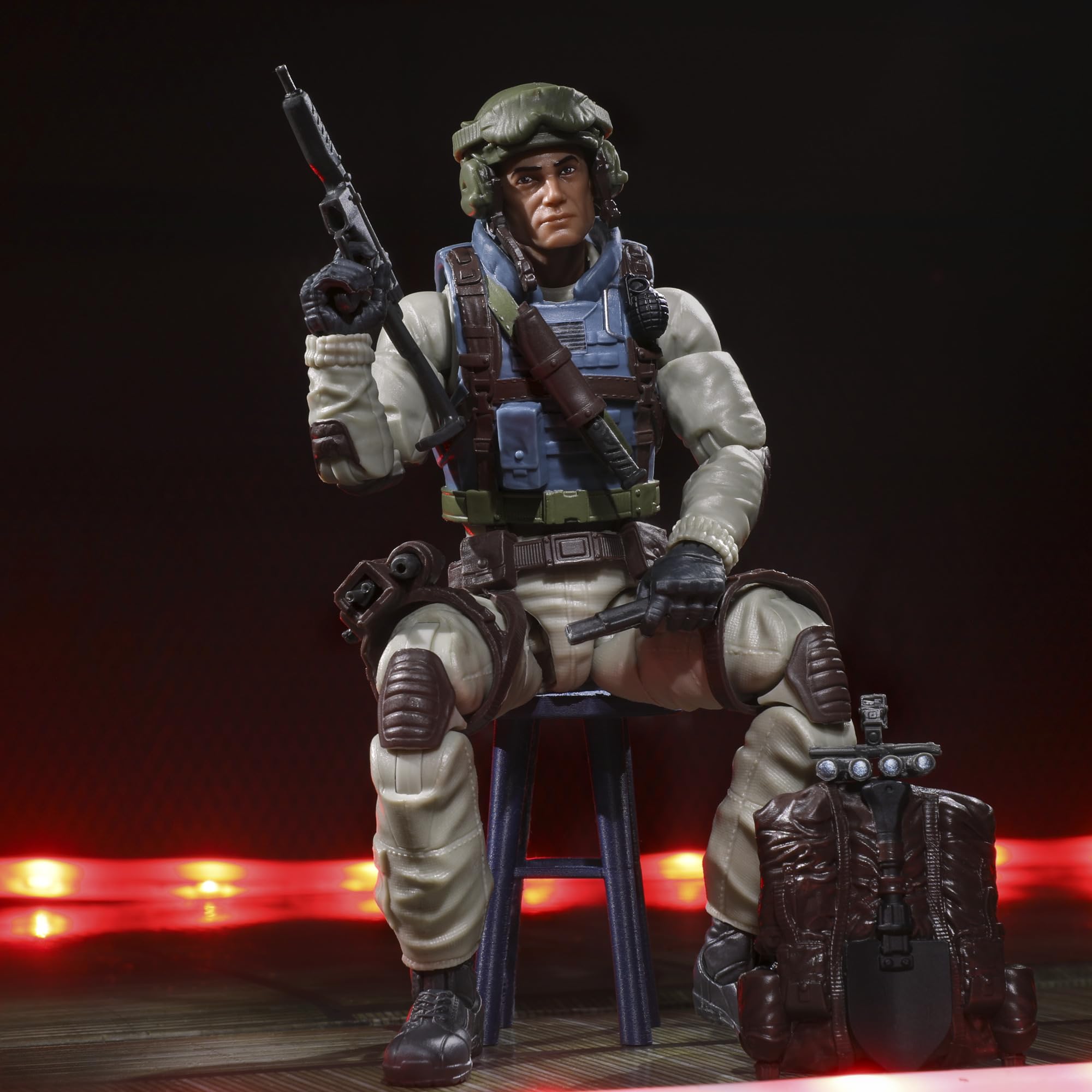 Helmet and goggles arranged for authentic airborne gear reference