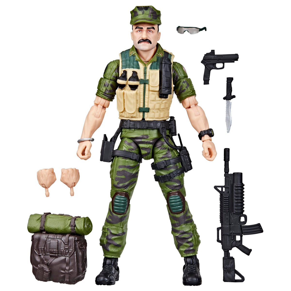 G.I. Joe Leatherneck front-view action figure for dynamic display and poseable action.
