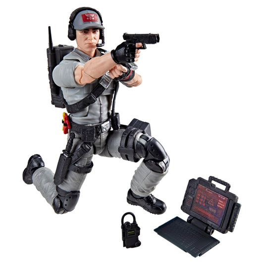 G.I. Joe Mainframe headset and ballcap setup for dynamic storytelling poses.