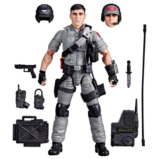 G.I. Joe Mainframe helmet for immersive display and poseable scenes.