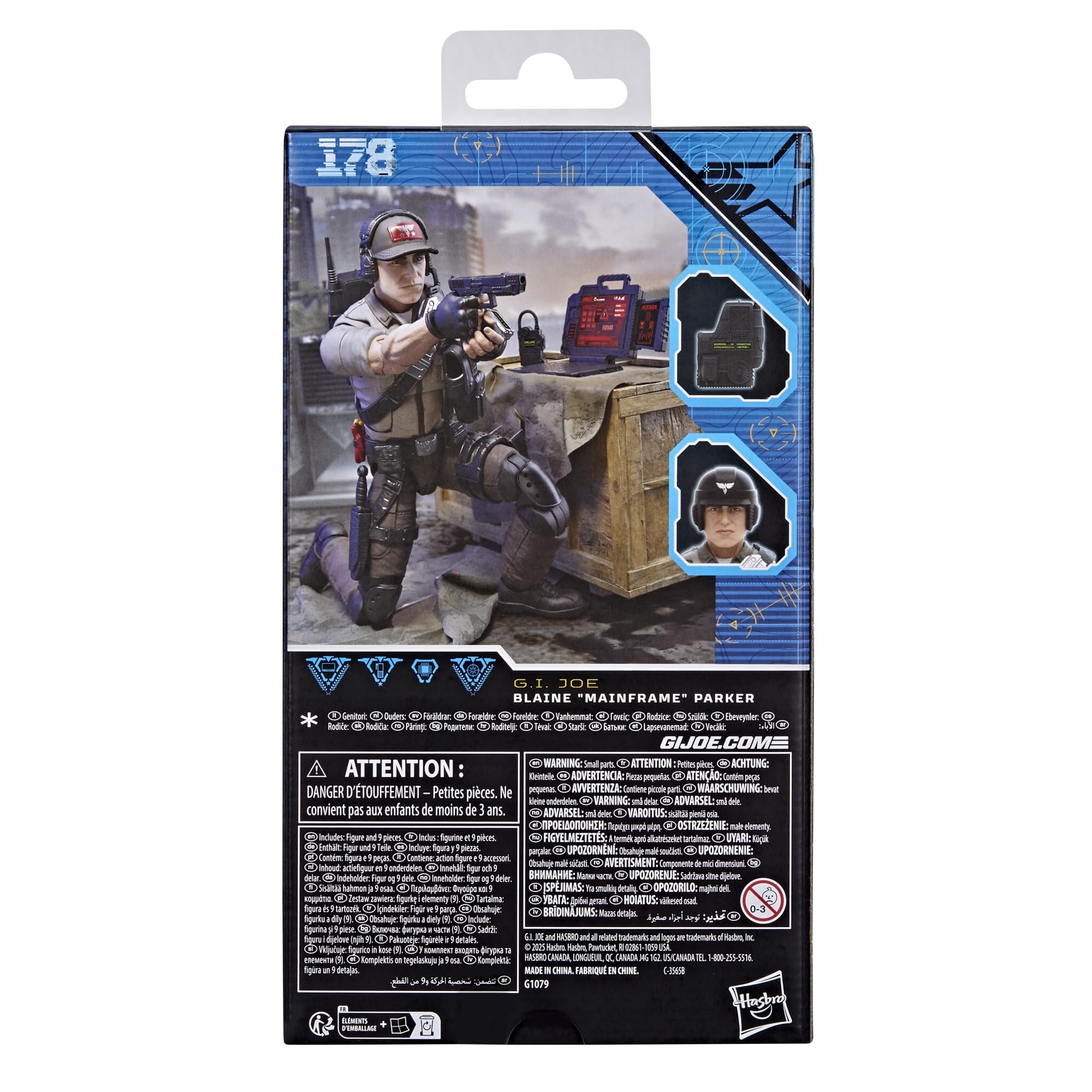 G.I. Joe Mainframe laptop unfolds for interactive play scenarios.