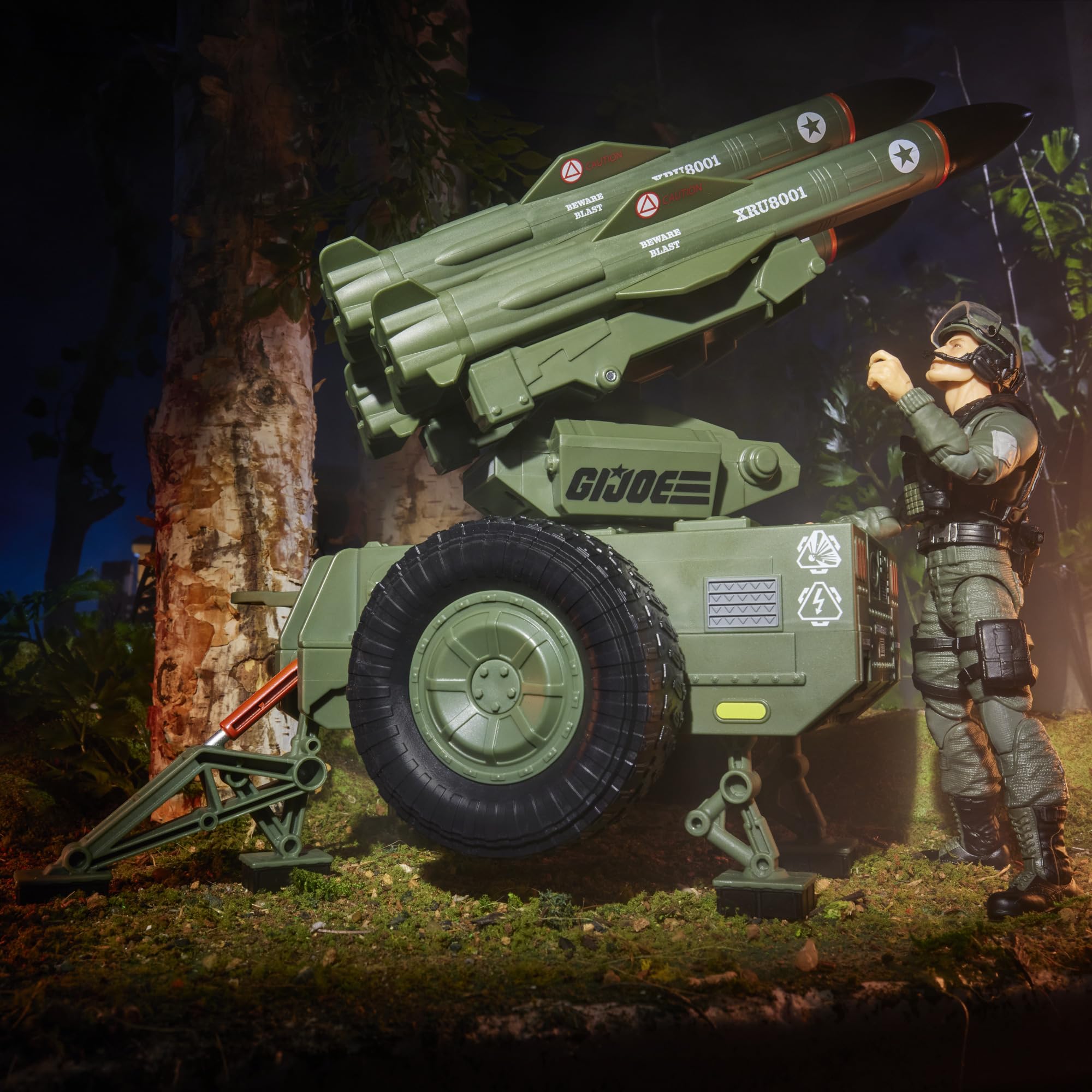 M.M.S. missile base elevates and swivels for dynamic action setups.