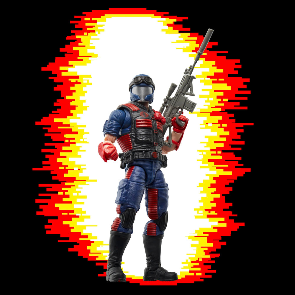 Cobra Viper figure shown with stand and weapon for dynamic poses.
