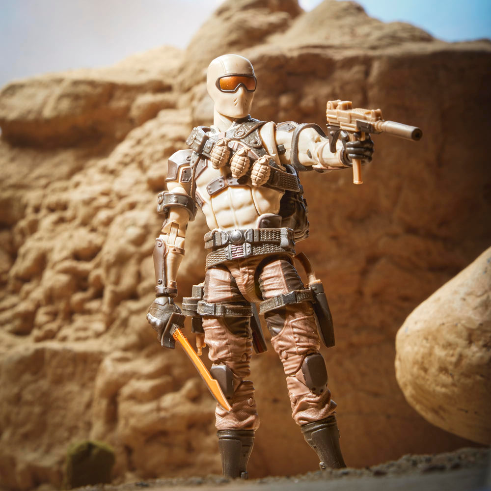 G.I. Joe Desert Commando Snake Eyes knife for close-quarters use.
