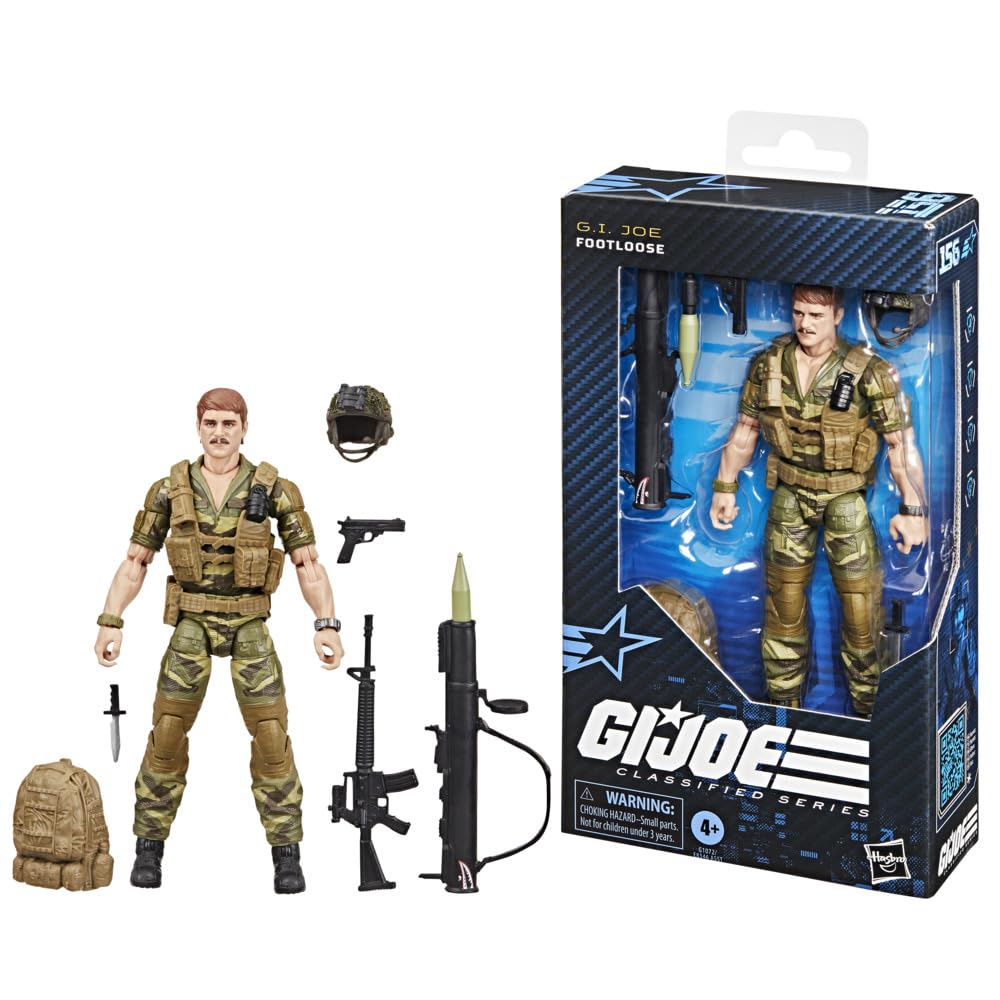 G.I. Joe Footloose front view action figure for display and poseable play