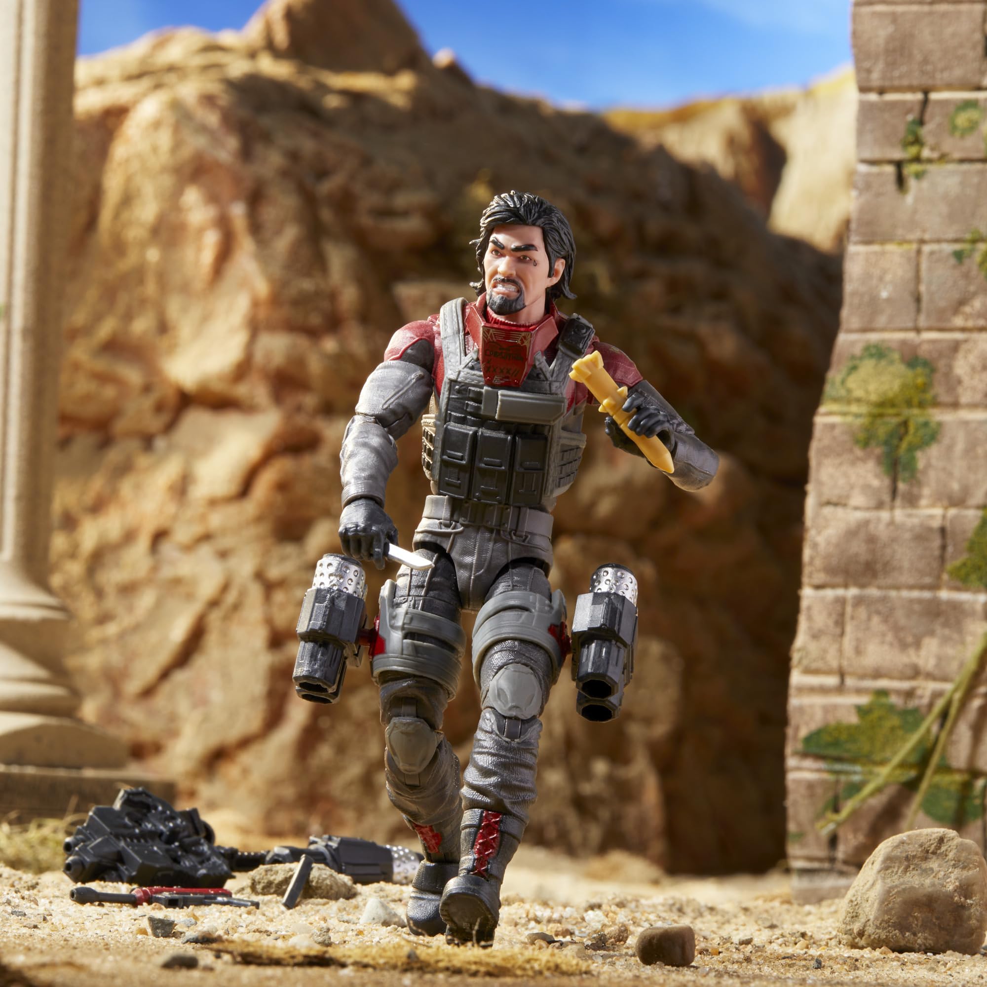 G.I. Joe Iron Grenadier Metal-Head with backpack missile racks for action-ready display.