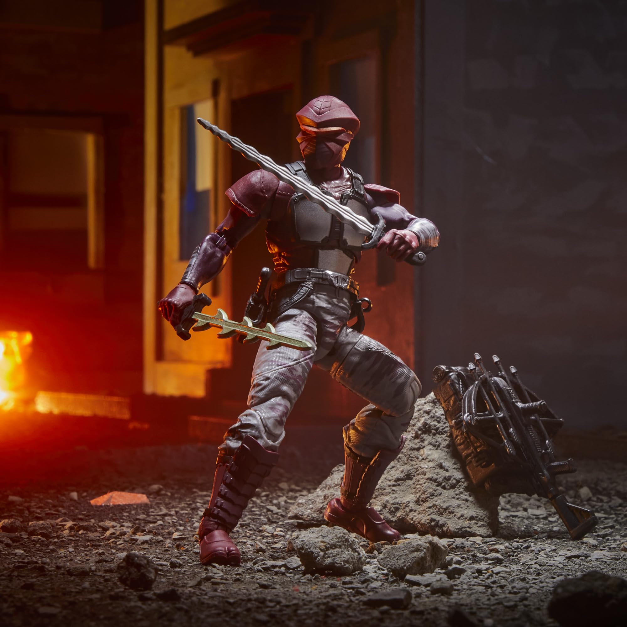 G.I. Joe Night-Creeper quiver supports multiple arrow-ready poses