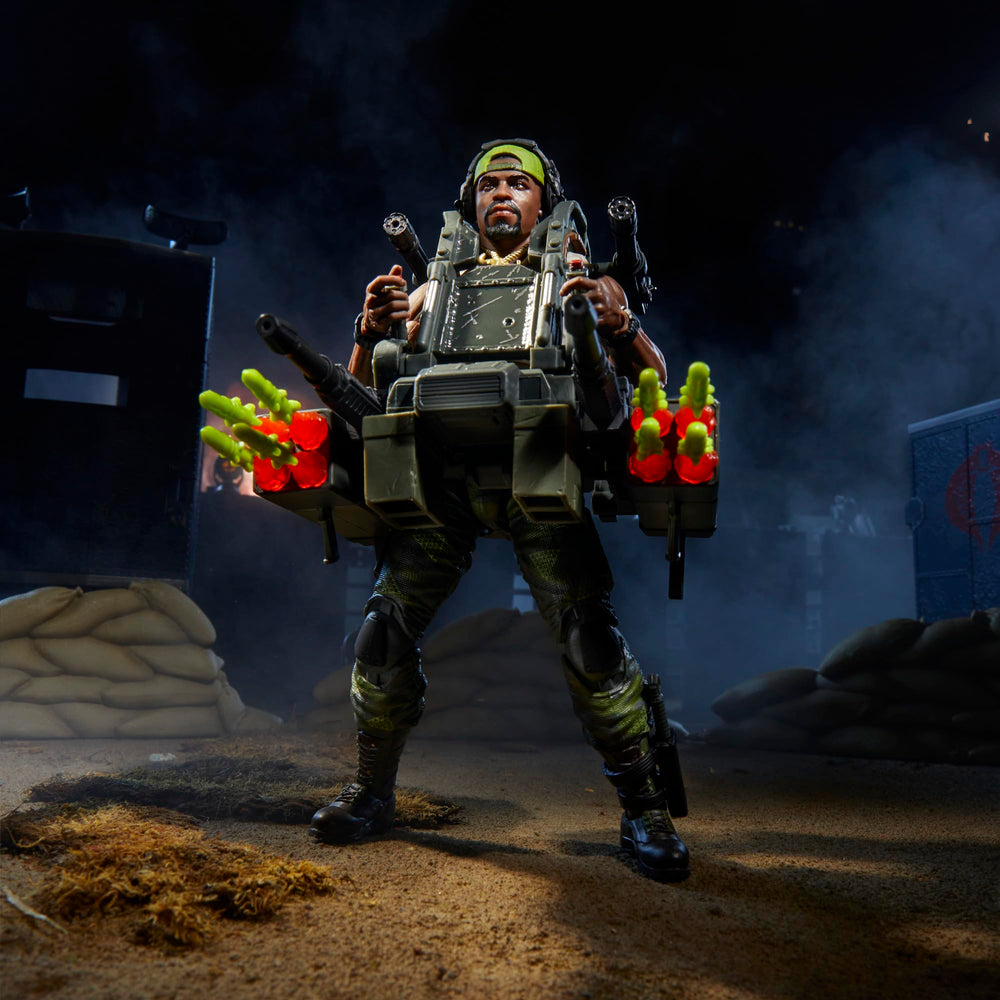 G.I. Joe rotary cannons and knives provide versatile display options