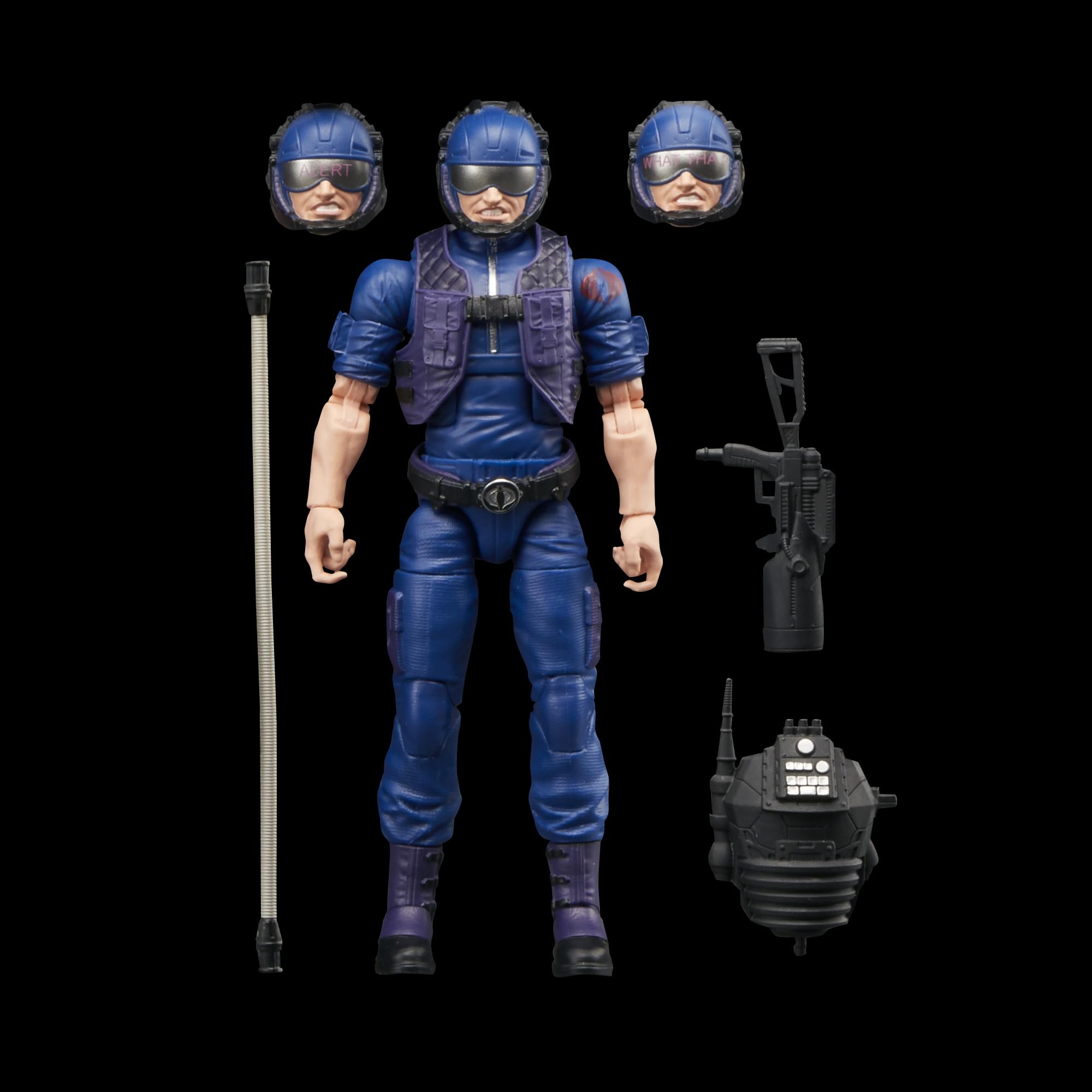 G.I. Joe Tele-Viper packaging card completes retro display.