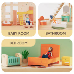 Giant Bean 26pcs dollhouse babyroom furniture with crib and accessories