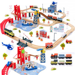 Giant bean Busy Port City lift bridge in action for imaginative play