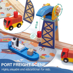Giant bean container truck loading cargo at the port area
